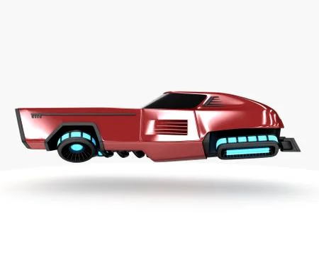 Concept car of future transport system, isolated on white. 3d illustration Stock Illustration