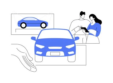 Concept car presentation abstract concept vector illustration. Illustrazione stock