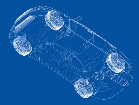 Concept car sketch Stock Illustration