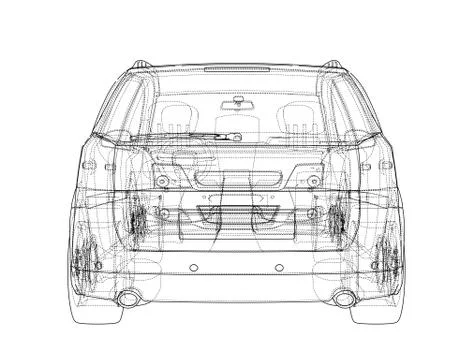 Concept car. Vector rendering of 3d Stock Illustration