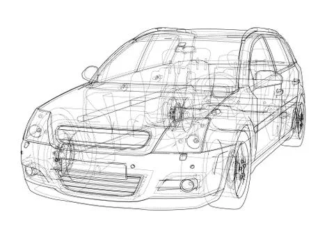 Concept car. Vector rendering of 3d Stock Illustration