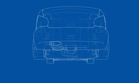 Concept car. Vector rendering of 3d Stock Illustration