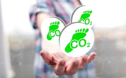 Concept of carbon footprint Stock Photos