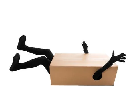 Concept: a careless package delivery Stock Photos