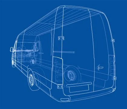 Concept cargo van. 3d illustration Stock Illustration