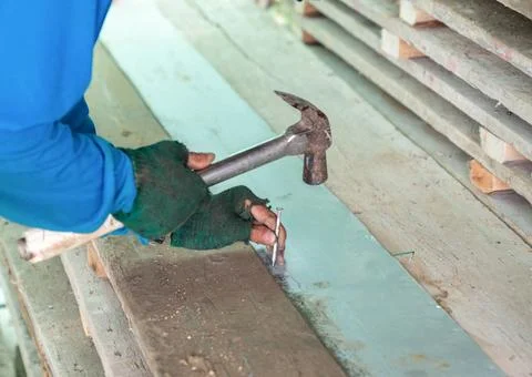 Concept of carpentry, construction, repair work, manual labor and craftsman.. Stock-Fotos