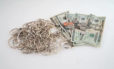 Concept Cash for Silver Stock Photos
