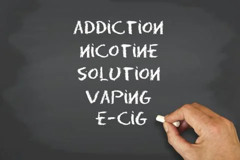 Concept chalkboard and words - e-cig theme Stock Illustration