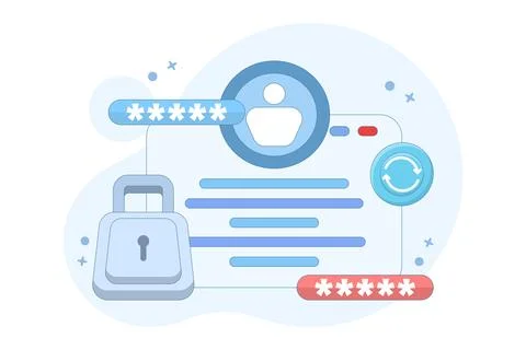 Concept of changing password. system code and key. Illustration