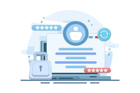 Concept of changing password. system code and key. Illustration