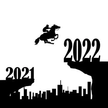 Concept of changing year from 2021 to 2022. happy new year. Stock Illustration