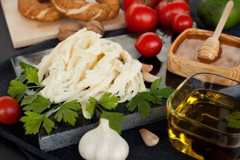 The concept of cheese. Stock Photos