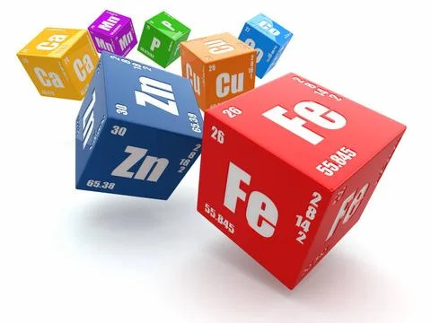 Concept of chemistry. Periodic table of element on cubes. Concept of chemi... Stock Photos
