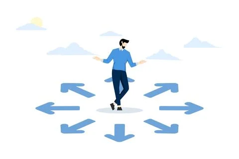 Concept of choosing career path, making life decision choice. Stock Illustration