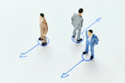 The concept of choosing a different path in work and business Stock Photos