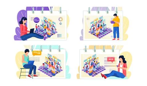 The concept of choosing a future profession. Freelancer looking for a job on the Stock Illustration