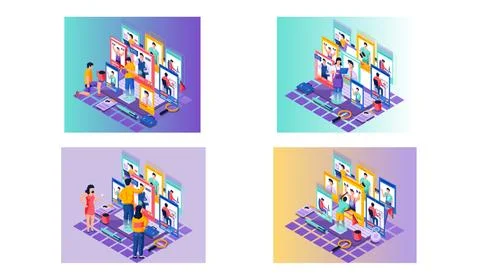 The concept of choosing a future profession. Students select occupation on the Stock Illustration