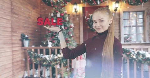 The concept of Christmas discount. Stock Footage 83955633