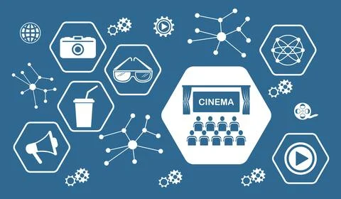 Concept of cinema Ilustración de archivo