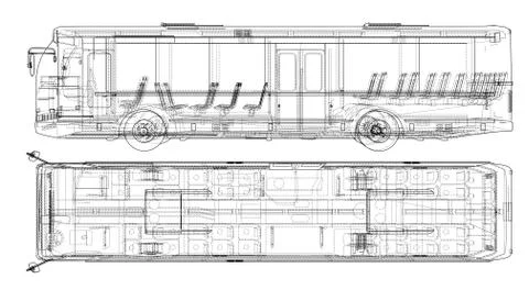 Concept city bus. Vector rendering of 3d Stock Illustration