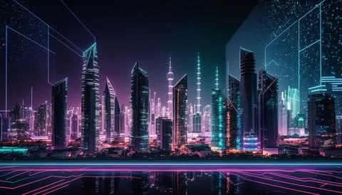Concept of the city of the future Stock Illustration