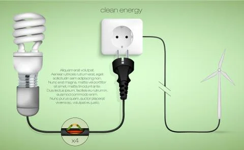The concept of clean energy Stock Illustration