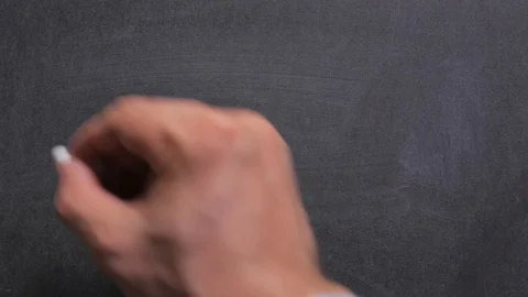 Concept, close-up of a man's hand writing the word "oncology" on a chalkboard Stock Footage 125664585