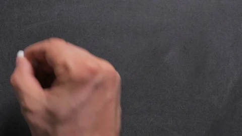 Concept, close-up of a man's hand writing the word "supplement" on a chalkboard Stock Footage 125769455