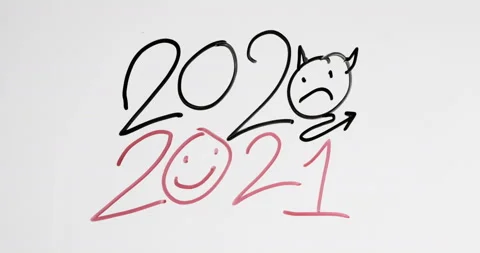 Concept of closing 2020 and beginning of new year 2021 Stock Footage 145022920