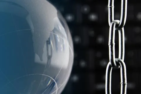 The concept of closure, protection. Technology blockchain, encryption of Inte Stock Photos
