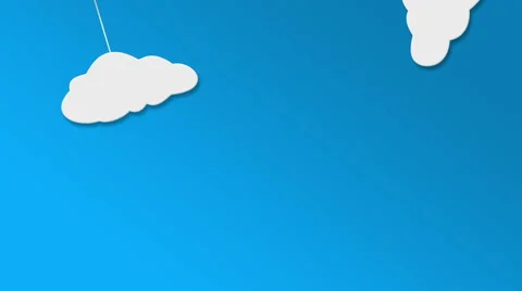Concept cloud animation on blu background Stock Footage 47139827