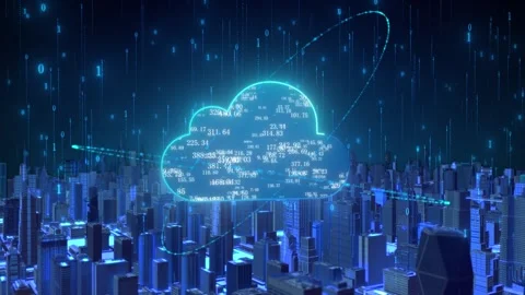 The concept of cloud computing and smart city Stock Footage 283794891