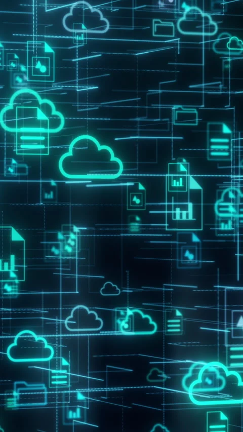 Concept of cloud computing Video stock 303809771