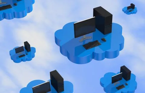 Concept of cloud computing Stock Illustration