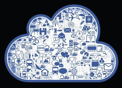 Concept of cloud computing Illustrazione stock