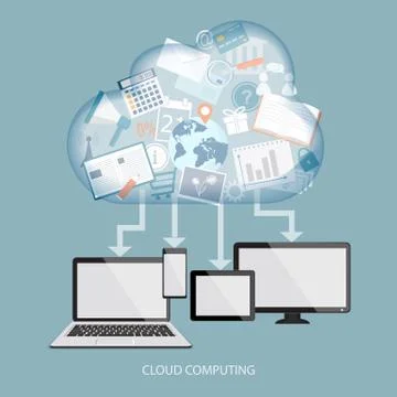 Concept of cloud computing Stockillustratie
