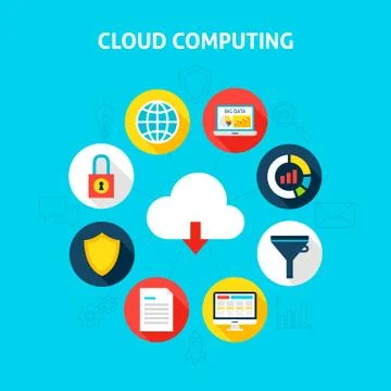 Concept Cloud Computing 스톡 일러스트
