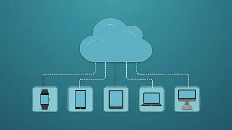 Concept of cloud computing Stock Illustration