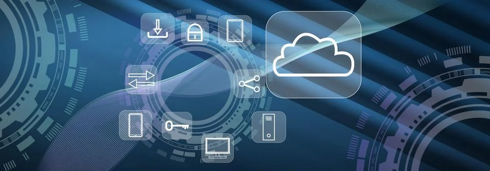 Concept of cloud computing Stock Illustration