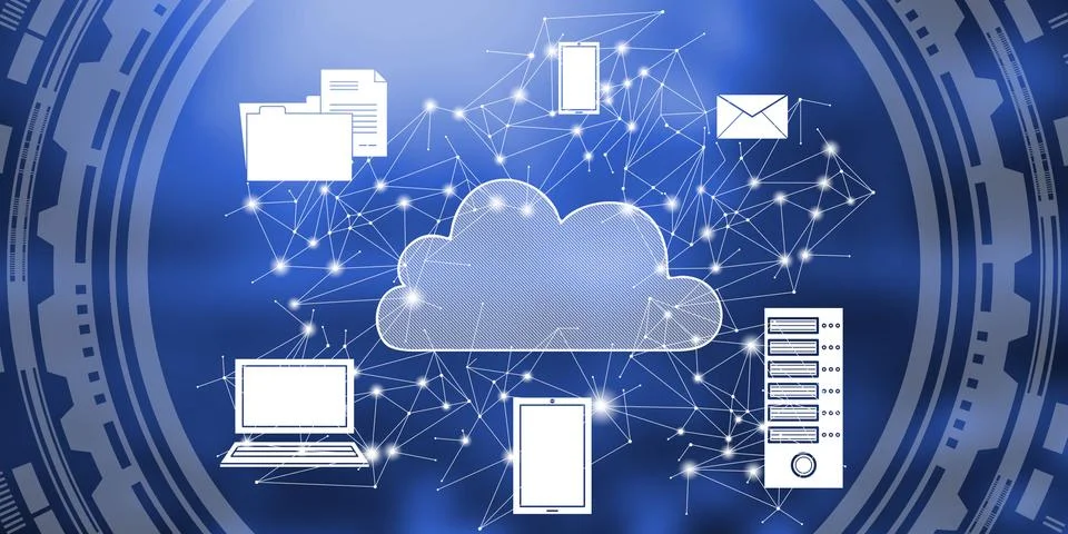 Concept of cloud computing Stock Illustration