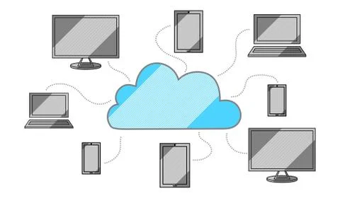 Concept of cloud computing Illustrazione stock