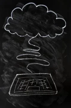 Concept of cloud computing Stock Photos