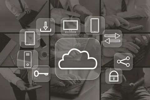 Concept of cloud computing Stock Photos