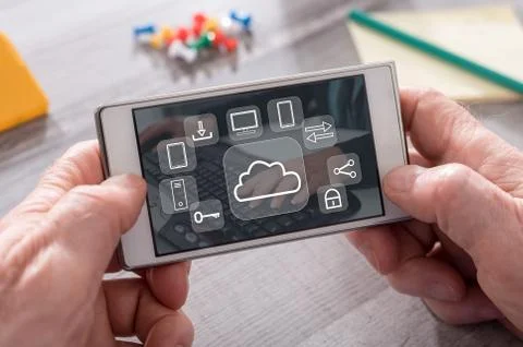 Concept of cloud computing Stock Photos