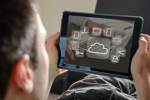 Concept of cloud computing Stock Photos