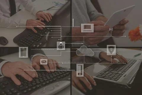 Concept of cloud computing Stock Photos