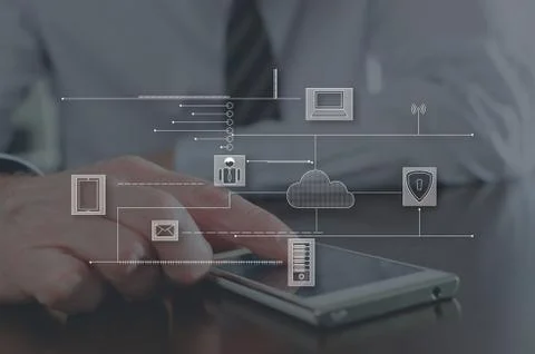 Concept of cloud computing Stock Photos