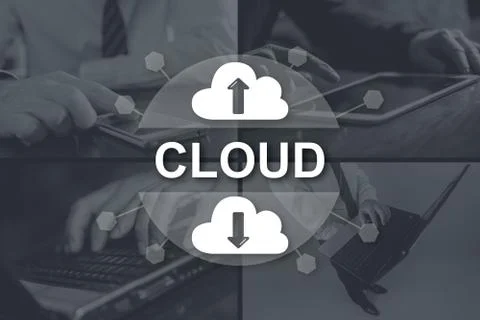 Concept of cloud computing Stock Photos