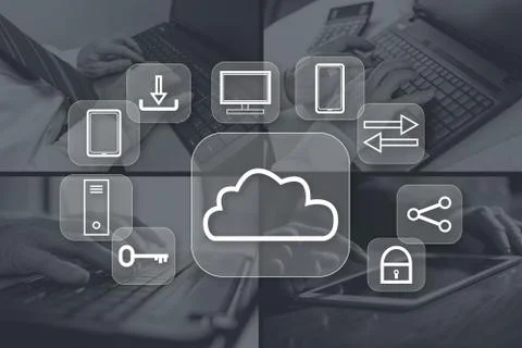 Concept of cloud computing Stock Photos