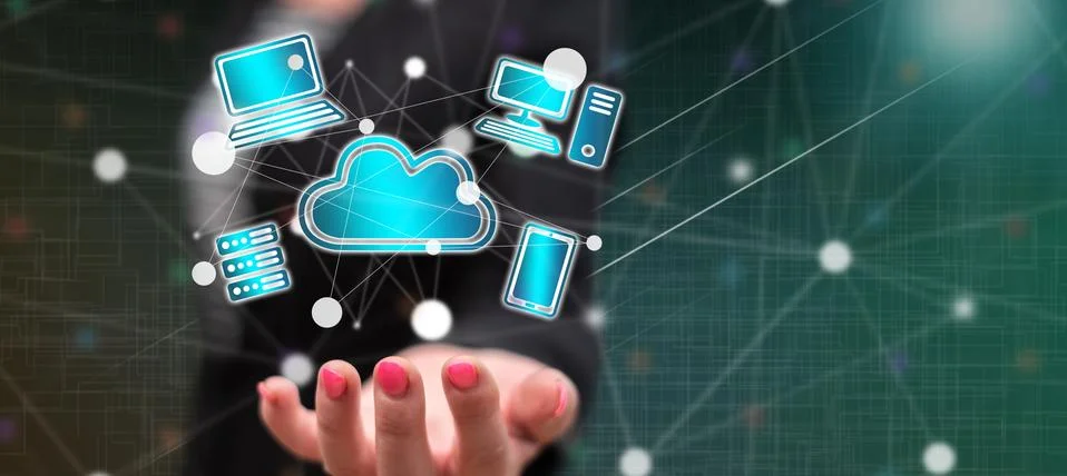 Concept of cloud computing Stock Photos